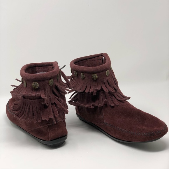 Minnie Tonka Suede Boots (like new) SZ 6 1/2 - Picture 1 of 4